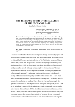 the tendency to the overvaluation of the exchange - Bresser