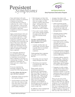 Persistent symptoms - Early Psychosis Intervention