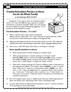 Creative Articulation Practice at Home