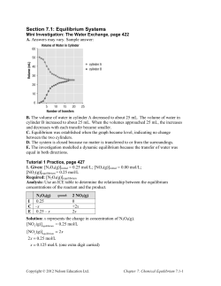 7.1 Equilibrium Systems