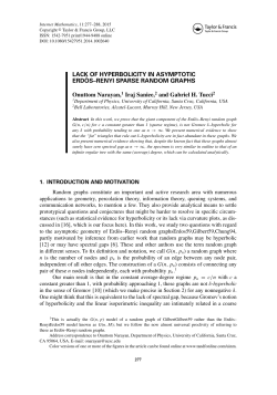 LACK OF HYPERBOLICITY IN ASYMPTOTIC ERD &uml;OS&ndash;RENYI