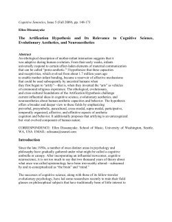 The Artification Hypothesis and Its Relevance to Cognitive Science
