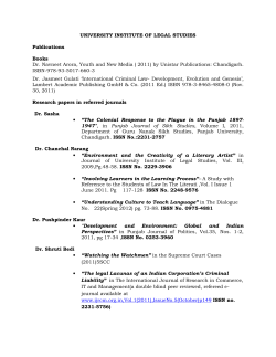 Achievements 2011 - University Institute of Legal Studies