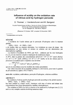 Influence of acidity on the oxidation rate of nitrous acid by hydrogen