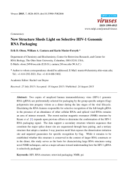 New Structure Sheds Light on Selective HIV-1 Genomic RNA