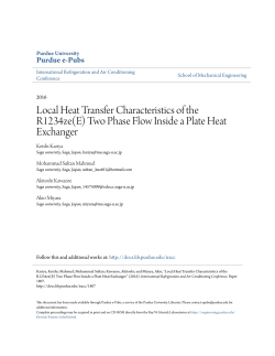 Local Heat Transfer Characteristics of the R1234ze - Purdue e-Pubs