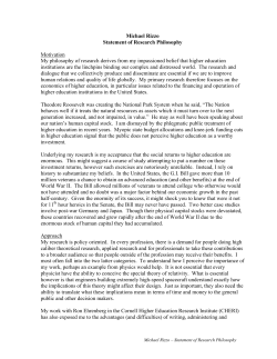 Michael Rizzo Statement of Research Philosophy Motivation My