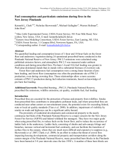 Fuel consumption and particulate emissions during fires in the New