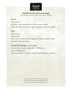 breakfast brunch and lunch packages