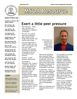 Exert a little peer pressure - Missouri State Orthopaedic Association