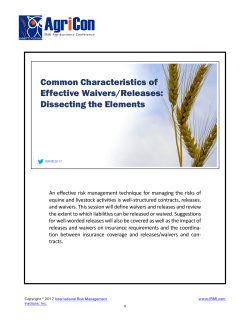 Common Characteristics of Effective Waivers/Releases