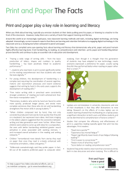 Print and paper play a key role in learning and literacy