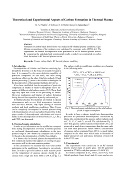 Theoretical and Experimental Aspects of Carbon Formation in
