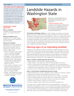 Fact Sheet 1. Landslide Hazards in Washington State