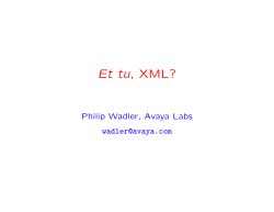 Et tu, XML?