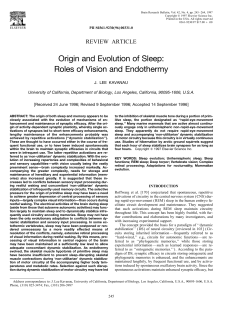 Origin and Evolution of Sleep: Roles of Vision and Endothermy