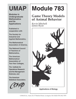 Game Theory Models of Animal Behavior