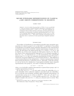 SQUARE INTEGRABLE REPRESENTATIONS OF CLASSICAL p
