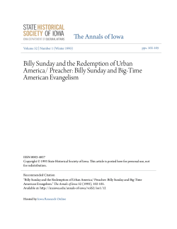 Billy Sunday and the Redemption of Urban America/ Preacher: Billy