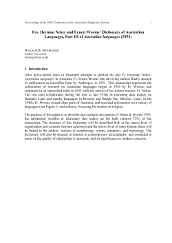 Frs. Herman Nekes and Ernest Worms` Dictionary of Australian