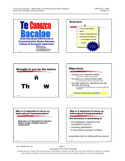 Handouts Te Conozco Bacalao NTCC 2006