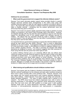 Liberal Democrat policies on childcare