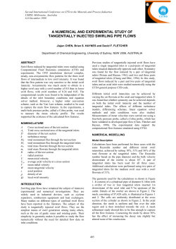 a numerical and experimental study of tangentially injected swirling