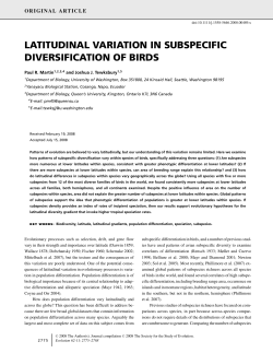 latitudinal variation in subspecific diversification of birds