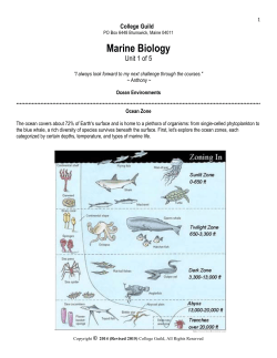 Unit 1 &ndash; Marine Environments