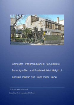 Computer program manual and Book index Bone Maturation