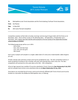 Tennis Victoria 2015 Junior Pennant