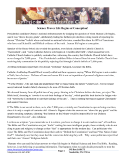 Science Proves Life Begins at Conception!