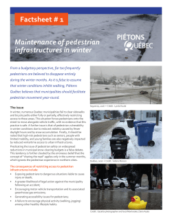Maintenance of pedestrian infrastructures in winter