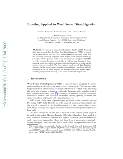 Boosting Applied to Word Sense Disambiguation
