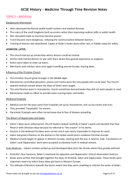 Medicine Through Time Revision Notes