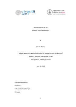 The Sino-Russian Border: Anatomy of a Problem Region By Eoin M