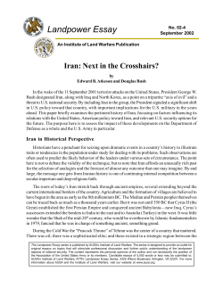 Iran: Next in the Crosshairs? - Association of the United States Army