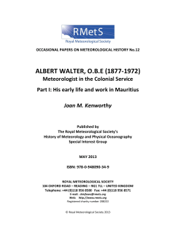 albert walter, obe (1877-1972)