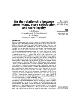 On the relationship between store image, store satisfaction and store