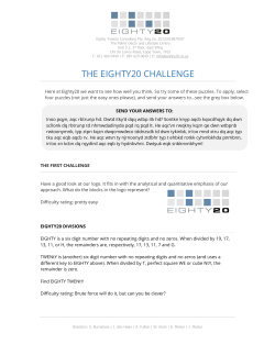 THE EIGHTY20 CHALLENGE