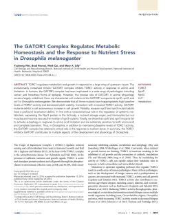 The GATOR1 Complex Regulates Metabolic Homeostasis and the