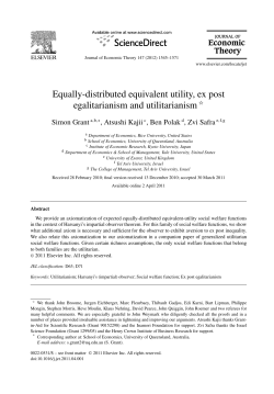 Equally-distributed equivalent utility, ex post egalitarianism and