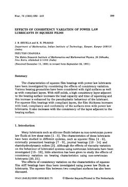 summary The characteristics of squeeze film bearings with power