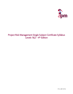 APM Project Risk Management Certificate syllabus