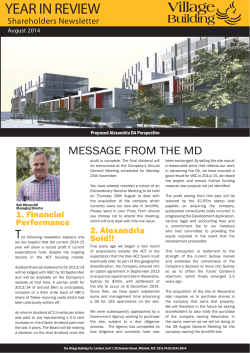 August 2014 Year in Review