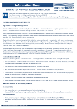 birth after previous caesarean section