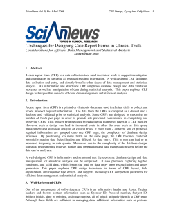 Techniques for Designing Case Report Forms in Clinical Trials