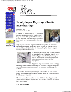 CNN - Family hopes Ray stays alive for more hearings