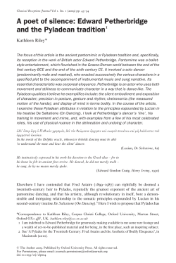 A poet of silence: Edward Petherbridge and the