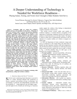 A Deeper Understanding of Technology is Needed for Workforce